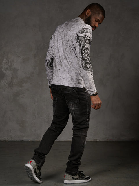 CL449 Wash Printed Thin Sweatshirt