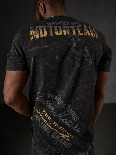 CT706 Men’s T‑Shirt with Vintage Motorcycle Print