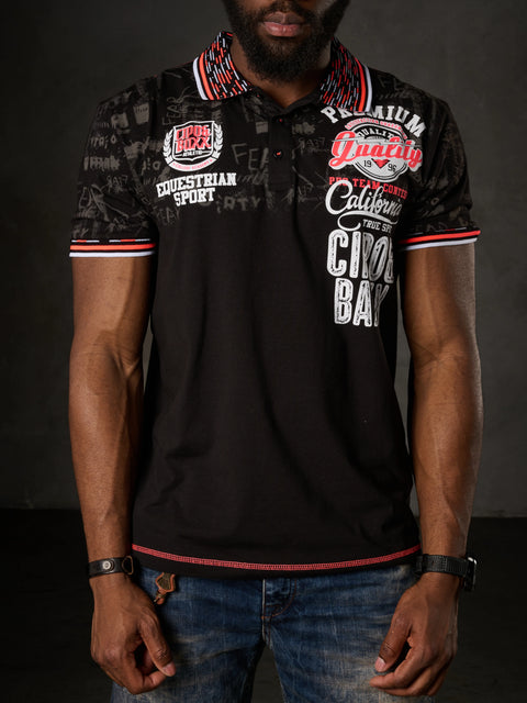 CT738 Patterned Polo Neck T-Shirt