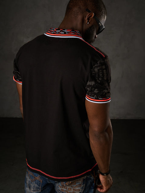 CT738 Patterned Polo Neck T-Shirt