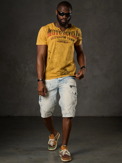 CK 131 Piece Stitched Denim Capri with Side Pockets