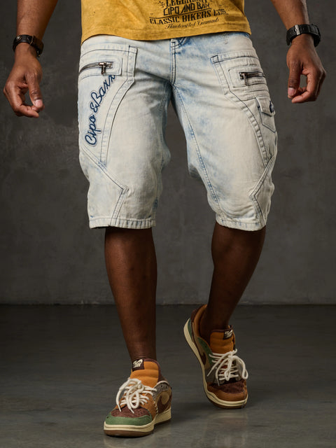CK 131 Piece Stitched Denim Capri with Side Pockets