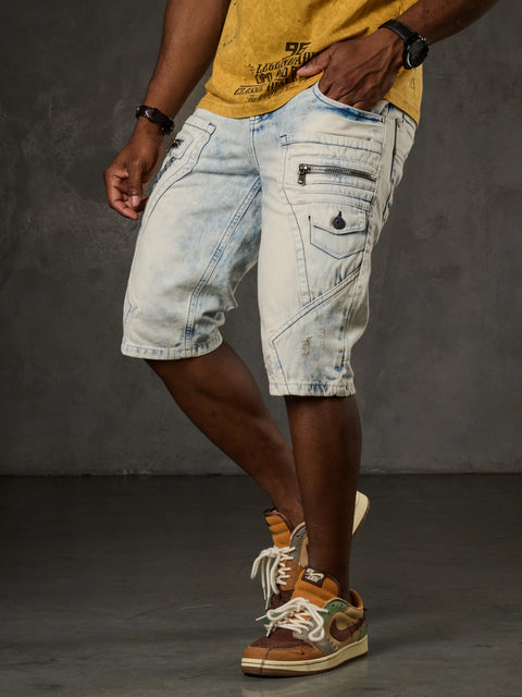 CK 131 Piece Stitched Denim Capri with Side Pockets