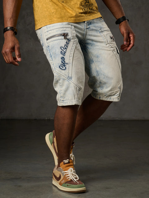CK 131 Piece Stitched Denim Capri with Side Pockets