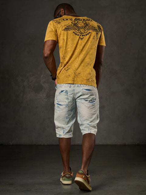 CK 131 Piece Stitched Denim Capri with Side Pockets