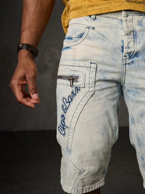 CK 131 Piece Stitched Denim Capri with Side Pockets