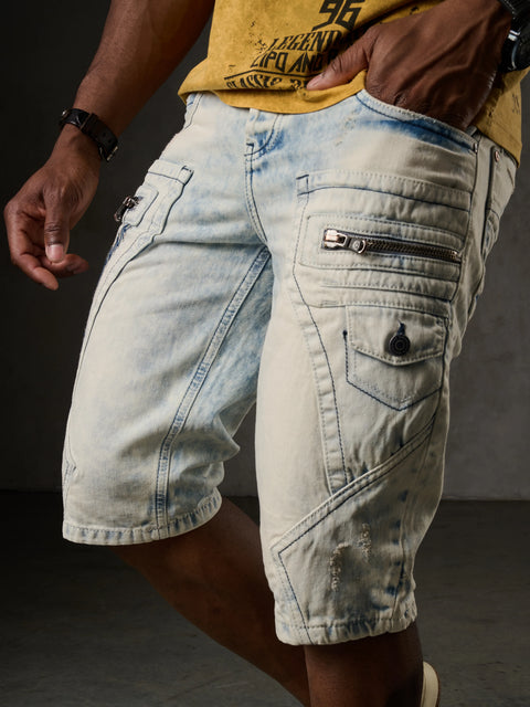 CK 131 Piece Stitched Denim Capri with Side Pockets