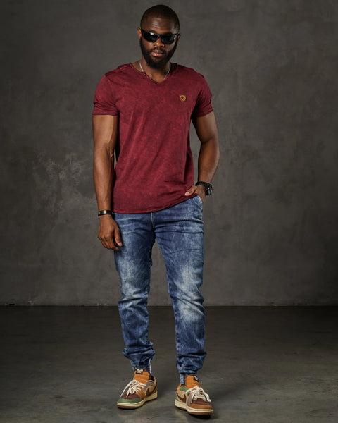 CD807 Basic Men's Jean Trousers with Elastic Legs