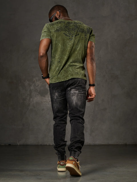 CD807 Basic Men's Jean Trousers with Elastic Legs