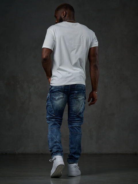 CD523 Cargo Pocket Worn Out Loose Cut Hip Hop Style Trousers