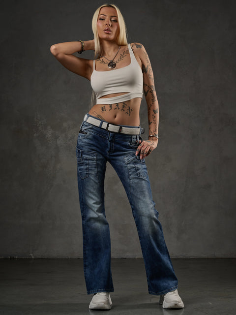 WD530 Women's Jeans with a cool Double Waistband