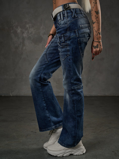 WD530 Women's Jeans with a cool Double Waistband