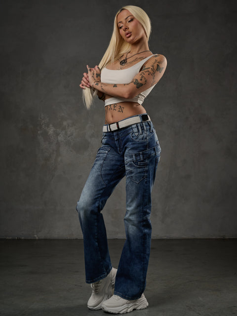 WD530 Women's Jeans with a cool Double Waistband