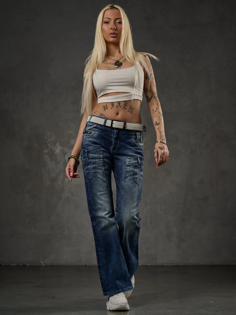 WD530 Women's Jeans with a cool Double Waistband