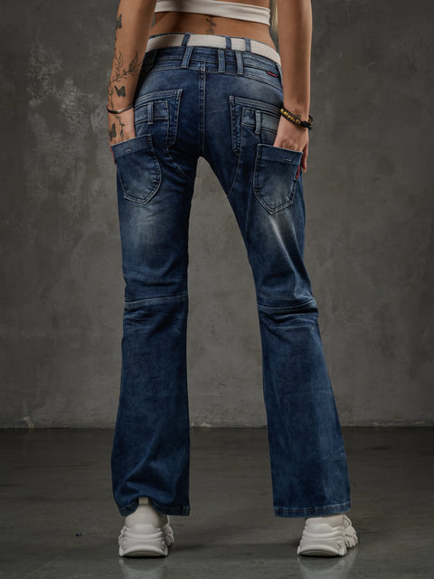 WD530 Women's Jeans with a cool Double Waistband