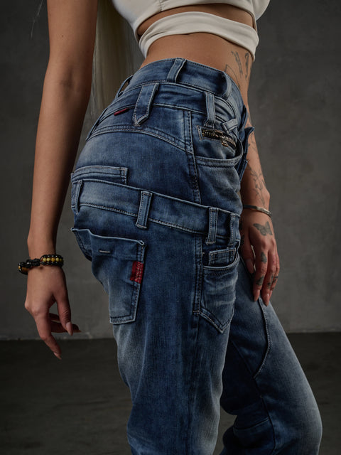 WD530 Women's Jeans with a cool Double Waistband