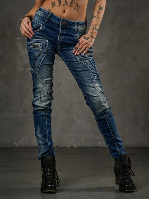 WD200b women comfortable jeans with a low waist in Skinny F't