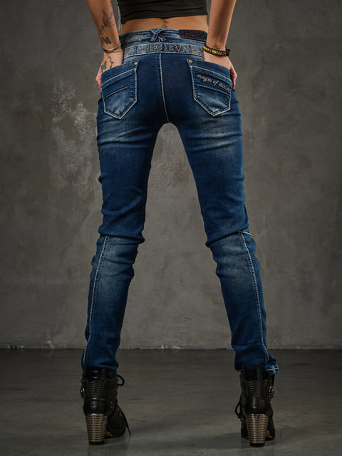 WD200b women comfortable jeans with a low waist in Skinny F't