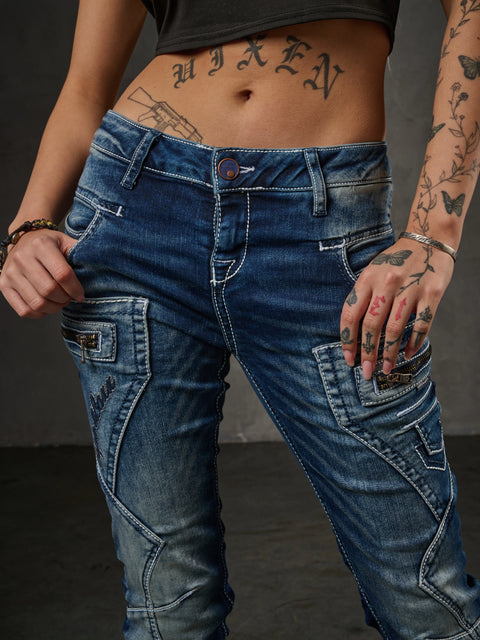 WD200b women comfortable jeans with a low waist in Skinny F't