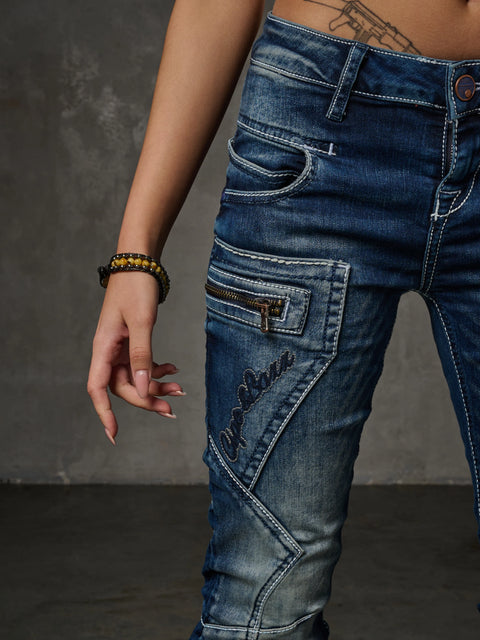 WD200b women comfortable jeans with a low waist in Skinny F't