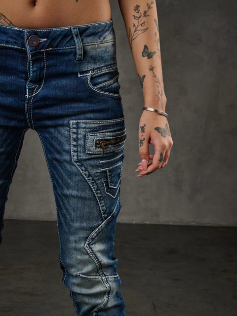 WD200b women comfortable jeans with a low waist in Skinny F't