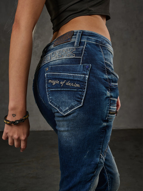 WD200b women comfortable jeans with a low waist in Skinny F't