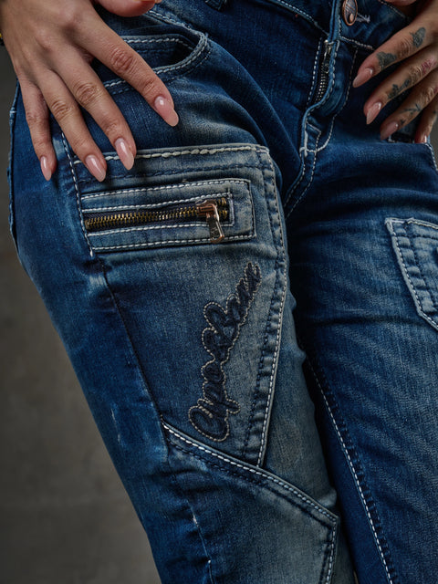 WD200b women comfortable jeans with a low waist in Skinny F't