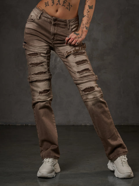 WD529 Ripped Women's Jeans with trendy Look