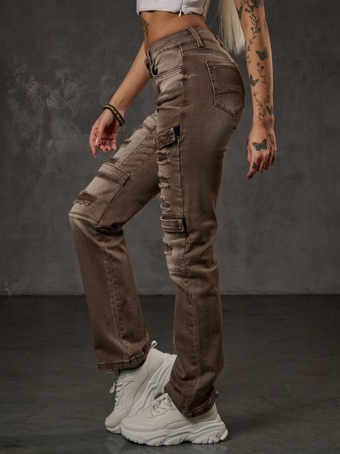 WD529 Ripped Women's Jeans with trendy Look