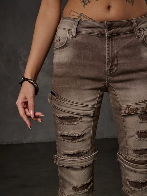 WD529 Ripped Women's Jeans with trendy Look