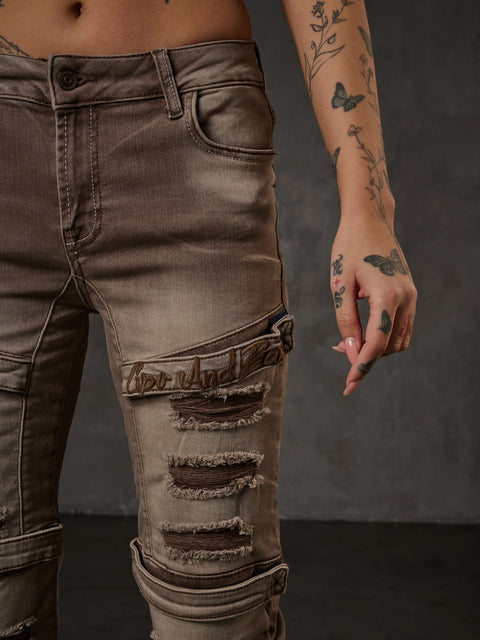 WD529 Ripped Women's Jeans with trendy Look