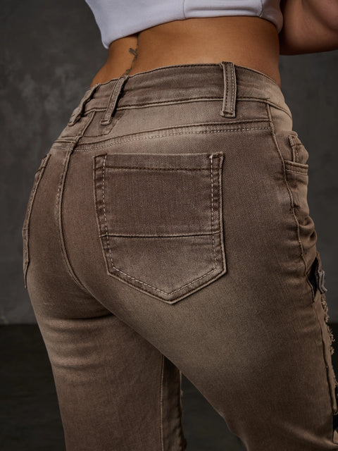 WD529 Ripped Women's Jeans with trendy Look