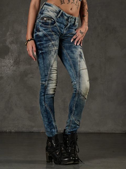 WD175 Slim Fit Jeans with Decorative Stitching