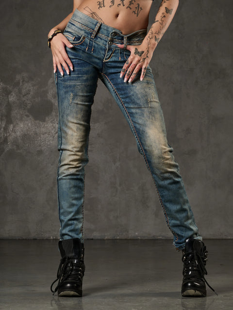 CBW-0347 Worn Out Slim Fit Women's Trousers