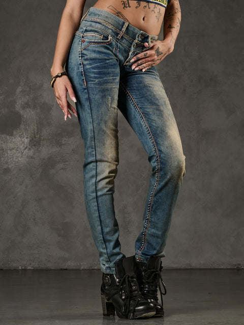 CBW-0347 Worn Out Slim Fit Women's Trousers