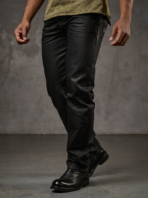 CD295 Regular Fit Shiny Fabric Jean Trousers