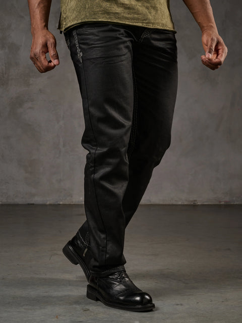 CD295 Regular Fit Shiny Fabric Jean Trousers