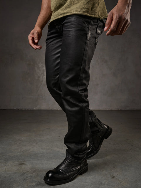 CD295 Regular Fit Shiny Fabric Jean Trousers