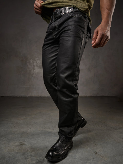 CD295 Regular Fit Shiny Fabric Jean Trousers