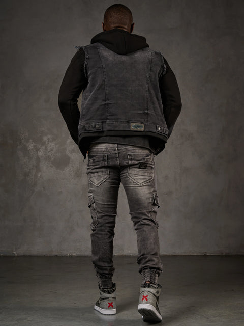 CD446 Hip Hop Style Cargo Pocket Slim Leg Men's Trousers