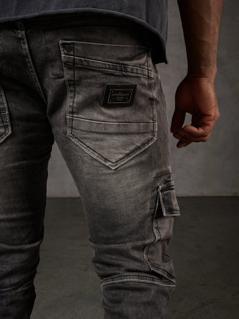 CD446 Hip Hop Style Cargo Pocket Slim Leg Men's Trousers