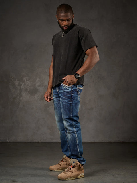 CD184 Double Pocket Stitched Regular Fit Men's Jean Trousers