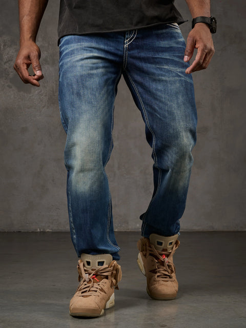 CD184 Double Pocket Stitched Regular Fit Men's Jean Trousers