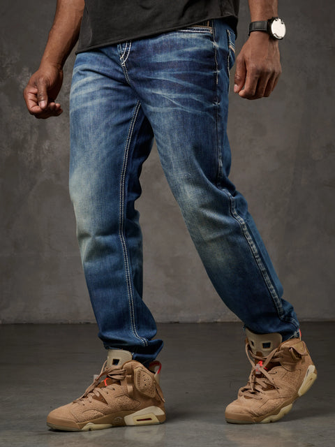 CD184 Double Pocket Stitched Regular Fit Men's Jean Trousers
