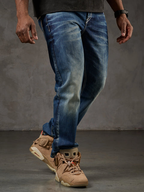 CD184 Double Pocket Stitched Regular Fit Men's Jean Trousers
