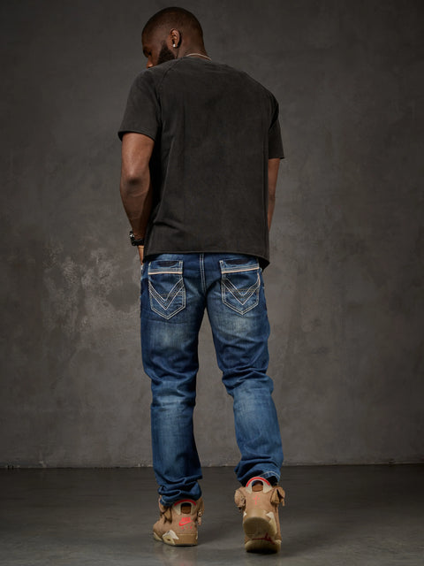 CD184 Double Pocket Stitched Regular Fit Men's Jean Trousers