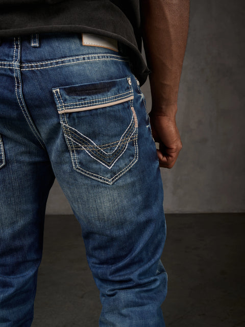 CD184 Double Pocket Stitched Regular Fit Men's Jean Trousers
