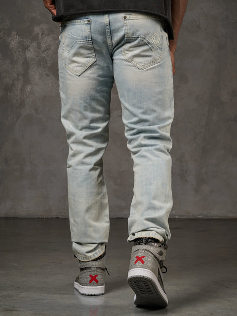CD319X Ice Blue Skinny Leg Men's Denim Trousers