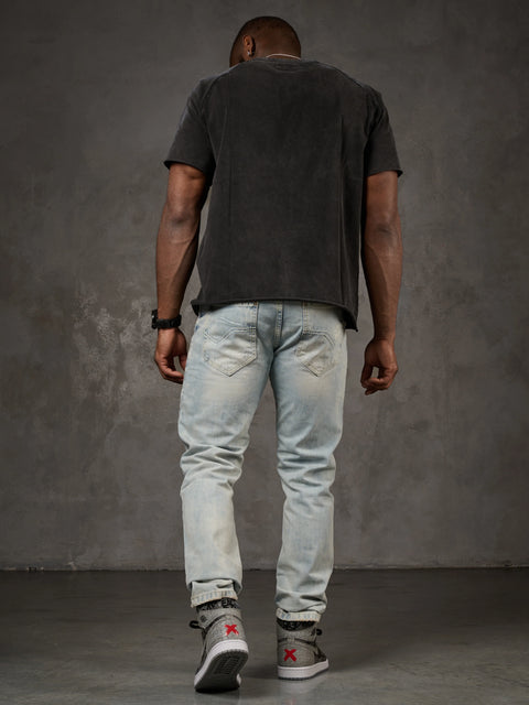 CD319X Ice Blue Skinny Leg Men's Denim Trousers