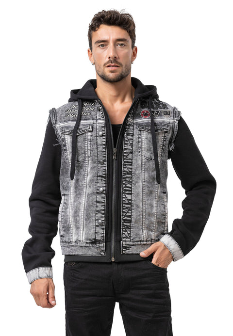 CJ287 Men's jacket hoods in a cool look